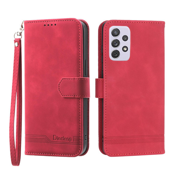 For Samsung Galaxy A72 5G / 4G Dierfeng Dream Line TPU + PU Leatherette Phone Case(Red)