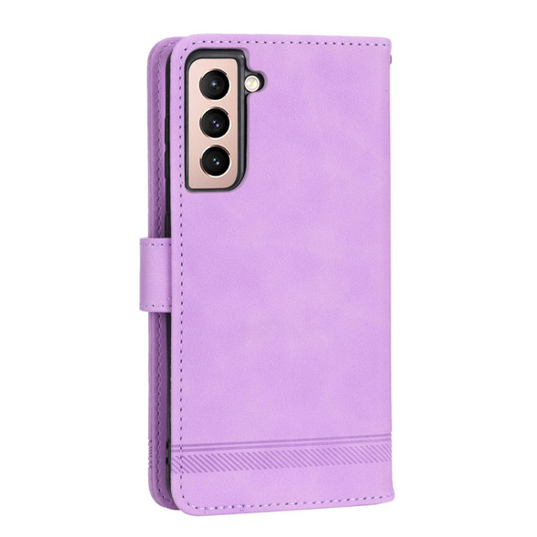 For Samsung Galaxy S21 5G Dierfeng Dream Line TPU + PU Leatherette Phone Case(Purple)
