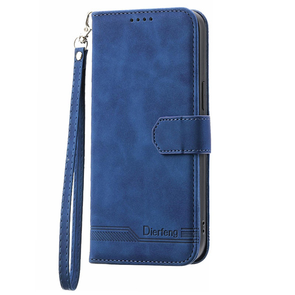 For Samsung Galaxy S21 5G Dierfeng Dream Line TPU + PU Leatherette Phone Case(Blue)