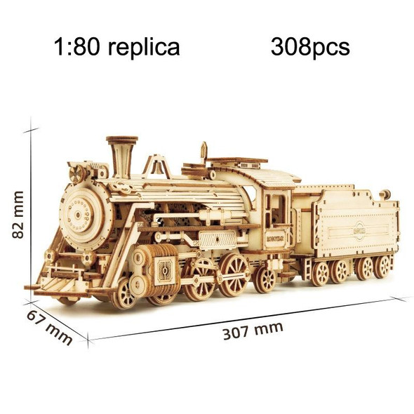 MC501 Steam Train 3D Three -Dimensional Puzzle Board Children Wood Puzzles Model