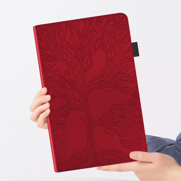 For Huawei MatePad T8 8 inch Life Tree Series Horizontal Flip Leatherette Case with Holder & Card Slots & Pen Slot(Red)