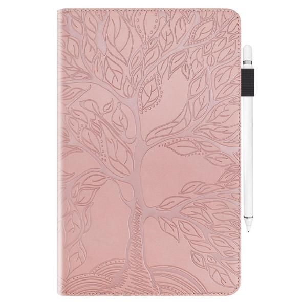 For Huawei MediaPad M5 10.8 inch Life Tree Series Horizontal Flip Leatherette Case with Holder & Card Slots & Pen Slot(Rose Gold)