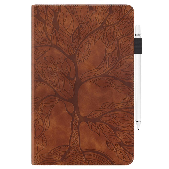 For Samsung Galaxy Tab A 8.0 (2019) T290 Life Tree Series Horizontal Flip Leatherette Case with Holder & Card Slots & Pen Slot(Brown)