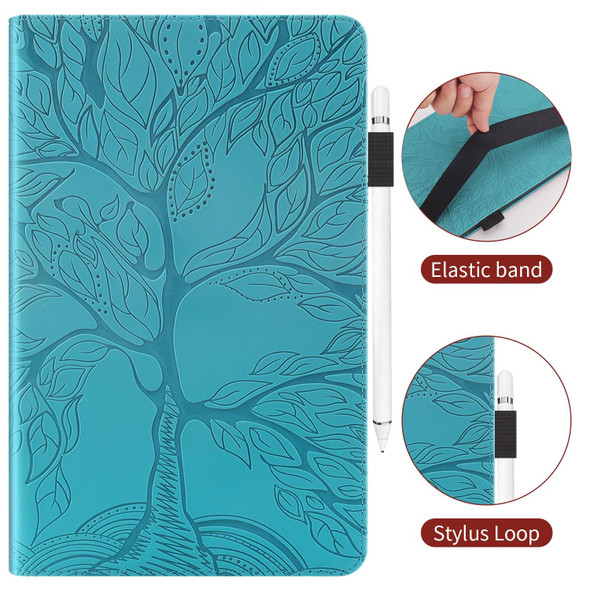 For Samsung Galaxy Tab A 8.0 (2019) T290 Life Tree Series Horizontal Flip Leatherette Case with Holder & Card Slots & Pen Slot(Lake Blue)