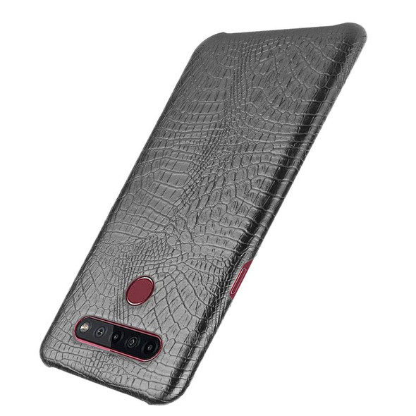 For LG K51S Shockproof Crocodile Texture PC + PU Case(Black)