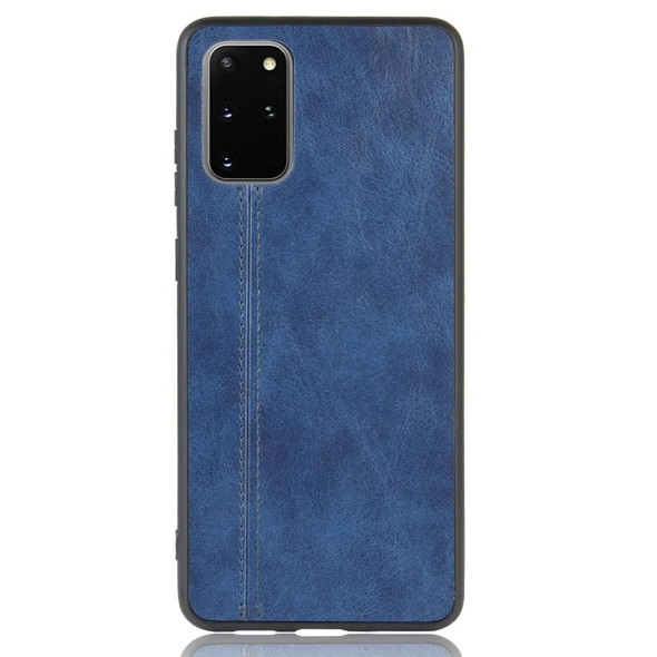 For Galaxy S20+  Shockproof Sewing Cow Pattern Skin PC + PU + TPU Case(Blue)