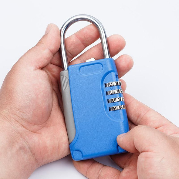 3 PCS Key Safe Box Password Lock Keys Box Metal Lock Body Padlock Type Storage Mini Safes(Blue)