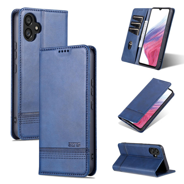 For Samsung Galaxy A04e AZNS Magnetic Calf Texture Flip Leatherette Phone Case(Dark Blue)