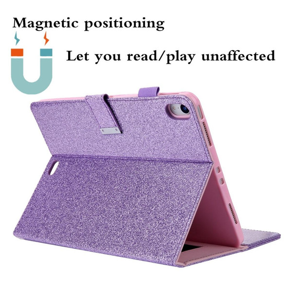 For iPad Pro 11 inch 2018 Business Style Horizontal Flip Leatherette Case with Holder & Card Slot & Photo Frame & Wallet & Hand Strap & Sleep / Wake-up Function(Purple)