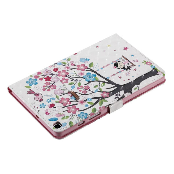 For Galaxy Tab A 8.0 (2019) T295/T290 3D Colored Drawing Horizontal Flip Leatherette Case with Holder & Card Slots & Wallet (Girl Under The Tree)