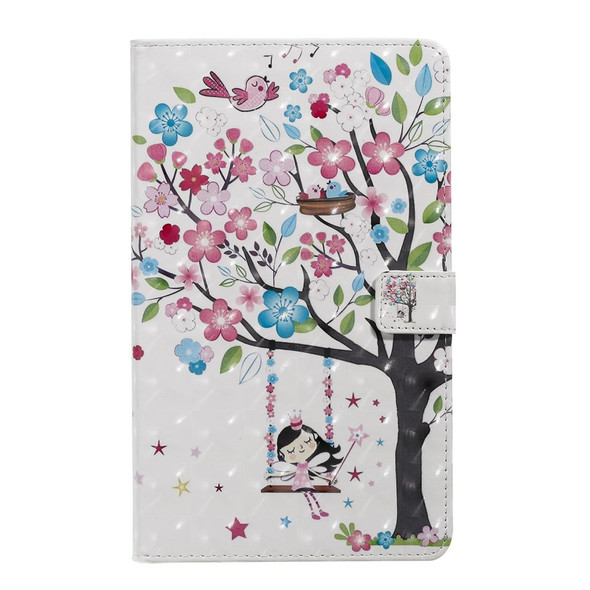 For Galaxy Tab A 8.0 (2019) T295/T290 3D Colored Drawing Horizontal Flip Leatherette Case with Holder & Card Slots & Wallet (Girl Under The Tree)