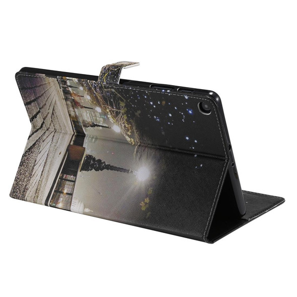 For Galaxy Tab A 10.1 (2019) 3D Colored Drawing Horizontal Flip Leatherette Case with Holder & Card Slots & Wallet(Cityscape)