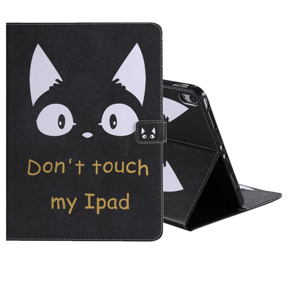 For iPad Pro 11 (2018) Colored Drawing Pattern Horizontal Flip PU Leatherette Case with Holder & Card Slots & Wallet(Cat Ears)