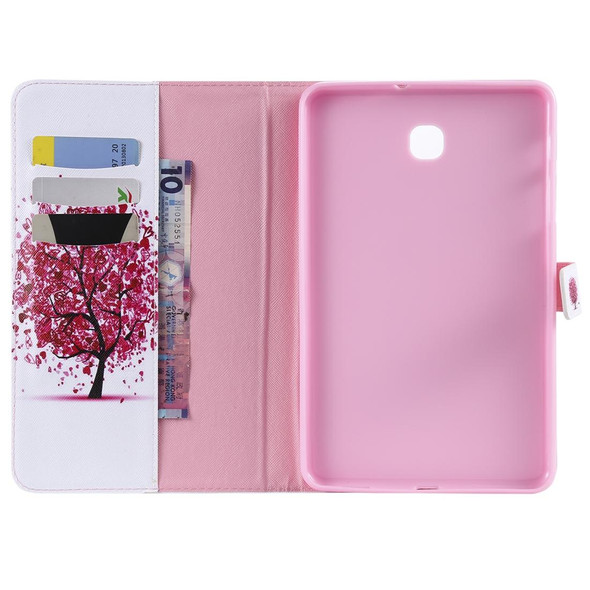 For Galaxy Tab A 8.0 (2018) T387 Colored Drawing Pattern Horizontal Flip PU Leatherette Case with Holder & Card Slots & Wallet(Colored Tree)