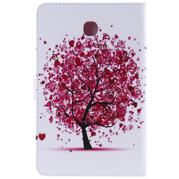 For Galaxy Tab A 8.0 (2018) T387 Colored Drawing Pattern Horizontal Flip PU Leatherette Case with Holder & Card Slots & Wallet(Colored Tree)