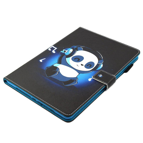 For iPad Pro 11 (2020) & (2018) Painted Pattern Tablet PC Protective Leatherette Case with Bracket & Card Slot & Photo Holder(Music Panda)