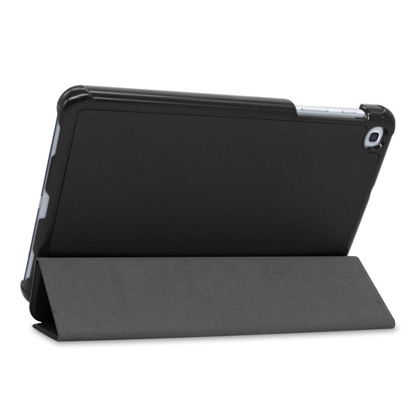 For Galaxy Tab A 8.4 (2020) Custer Pattern Pure Color Horizontal Flip Leatherette Case with Three-folding Holder(Black)