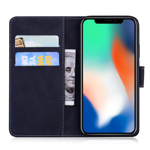 For iPhone XS Max Tiger Embossing Pattern Horizontal Flip Leatherette Case with Holder & Card Slots & Wallet(Black)