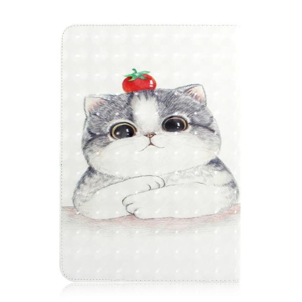 3D Colored Drawing Universal Horizontal Flip Leatherette Case, with Holder & Card Slot & Wallet for 8 inch Tablet PC(Cute Cat)