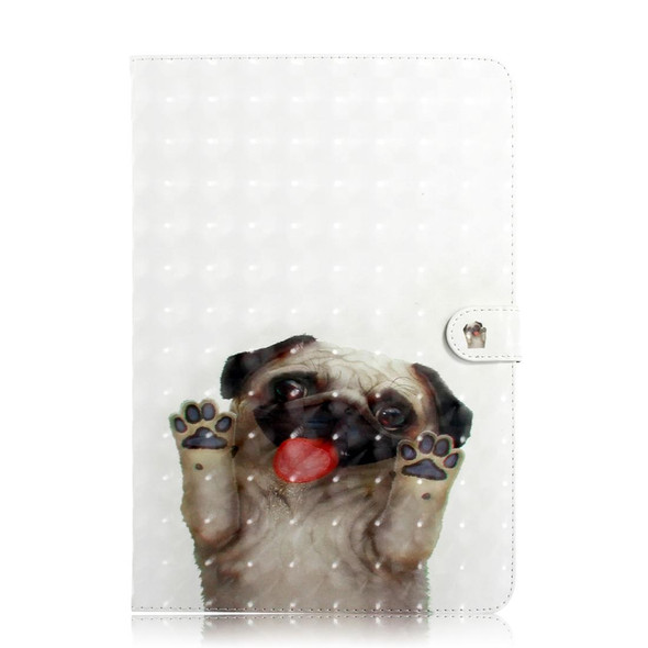 3D Colored Drawing Universal Horizontal Flip Leatherette Case, with Holder & Card Slot & Wallet for 8 inch Tablet PC(Pug)