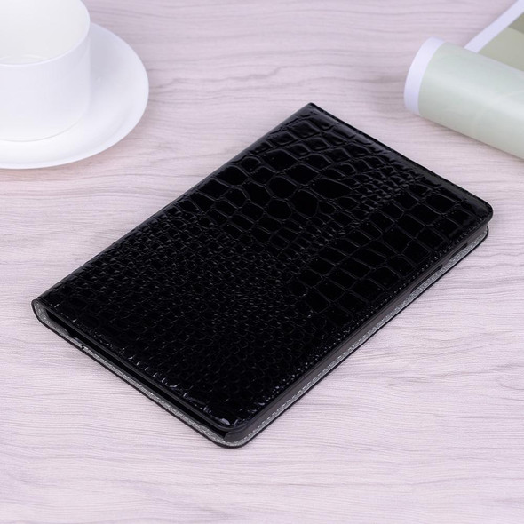 Crocodile Texture Horizontal Flip Leatherette Case with Holder & Card Slots & Wallet for Galaxy Tab A 8.0 (2019)(Black)