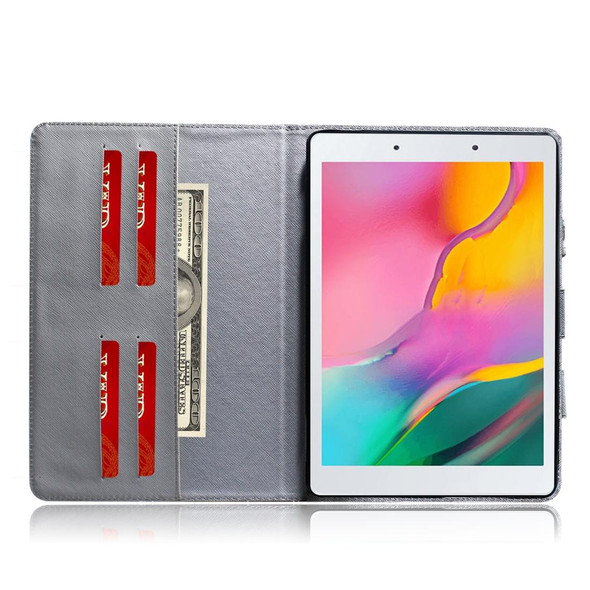 3D Colored Drawing Horizontal Flip Leatherette Case, with Holder & Card Slot & Wallet & Handle For Galaxy Tab A 8.0 (2019)(Fashion Dog)