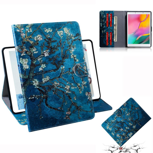 3D Colored Drawing Horizontal Flip Leatherette Case with Holder & Card Slot & Wallet For Galaxy Tab A 8.0 (2019) / T290 / T295(Apricot Flower)