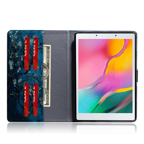 3D Colored Drawing Horizontal Flip Leatherette Case with Holder & Card Slot & Wallet For Galaxy Tab A 8.0 (2019) / T290 / T295(Apricot Flower)