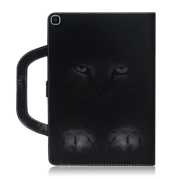3D Colored Drawing Horizontal Flip Leatherette Case, with Holder & Card Slot & Wallet & Handle For Galaxy Tab A 8.0 (2019)(Mysterious Cat)