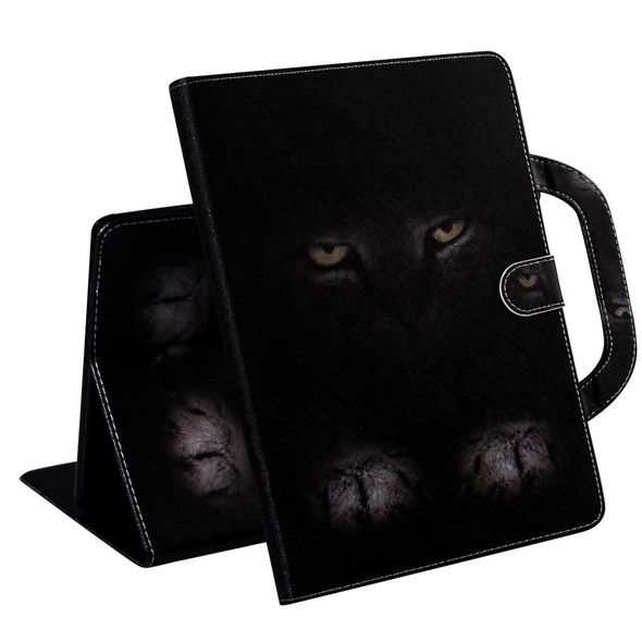 3D Colored Drawing Horizontal Flip Leatherette Case, with Holder & Card Slot & Wallet & Handle For Galaxy Tab A 8.0 (2019)(Mysterious Cat)