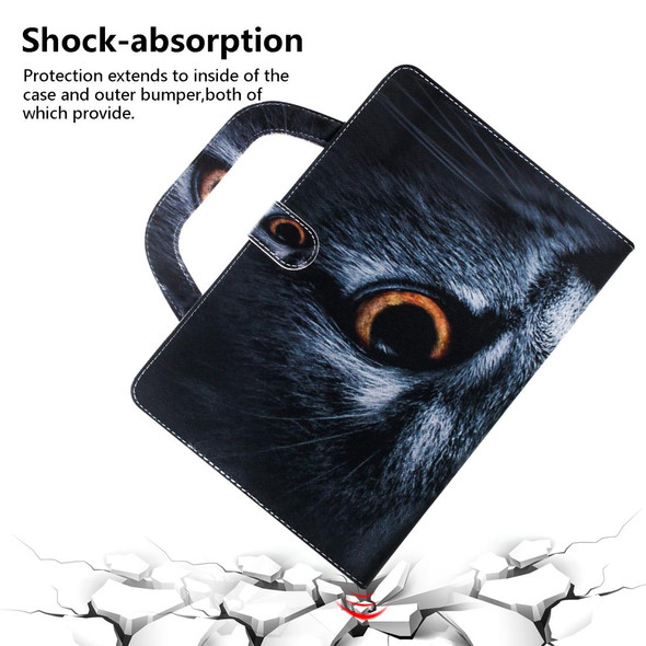 3D Colored Drawing Horizontal Flip Leatherette Case, with Holder & Card Slot & Wallet & Handle For Galaxy Tab A 8.0 (2019)(Half Face Cat)