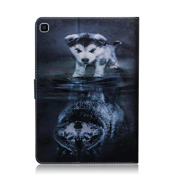 3D Colored Drawing Horizontal Flip Leatherette Case with Holder & Card Slot & Wallet For Galaxy Tab A 8.0 (2019) / T290 / T295(Wolf And Dog)