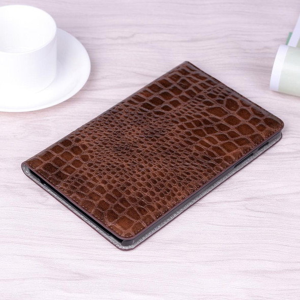Crocodile Texture Horizontal Flip Leatherette Case with Holder & Card Slots & Wallet for Galaxy Tab A 8.0 (2019)(Brown)