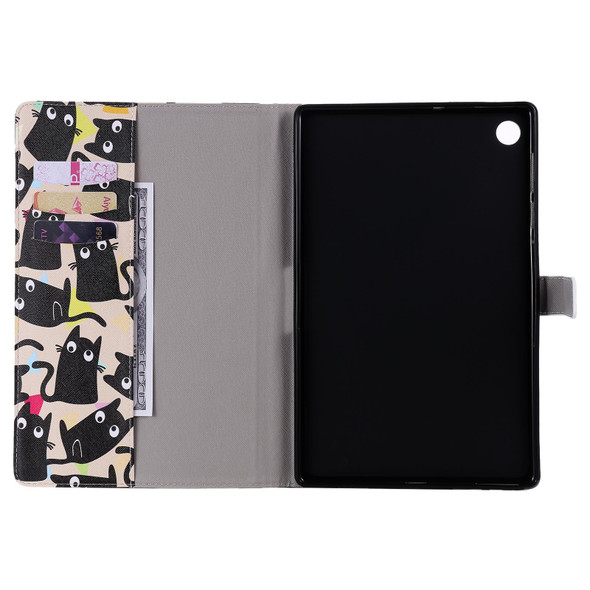 For Lenovo Tab M10 Plus TB-X606F Painted Pattern Horizontal Flip Leatherette Case with Holder & Card Slots & Wallet & Sleep / Wake-up Function (Cats)