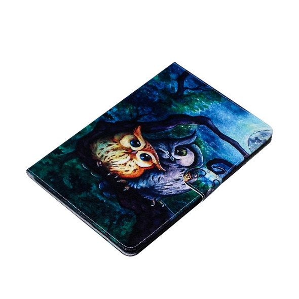 For Galaxy Tab S6 T860 / T865 3D Colored Drawing Horizontal Flip Leatherette Case with Holder & Card Slots & Wallet(Oil Painting Owl)