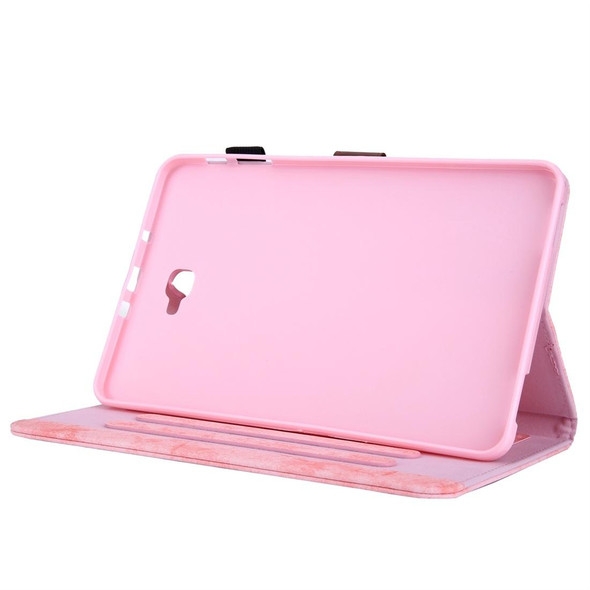 For Galaxy Tab A 10.1 (2016) / T580 Business Style Horizontal Flip Leatherette Case, with Holder & Card Slot & Photo Frame & Sleep / Wake-up Function(Pink)
