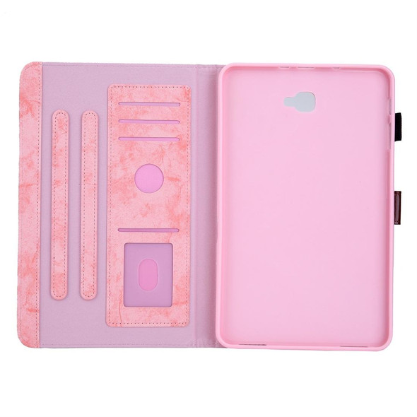 For Galaxy Tab A 10.1 (2016) / T580 Business Style Horizontal Flip Leatherette Case, with Holder & Card Slot & Photo Frame & Sleep / Wake-up Function(Pink)