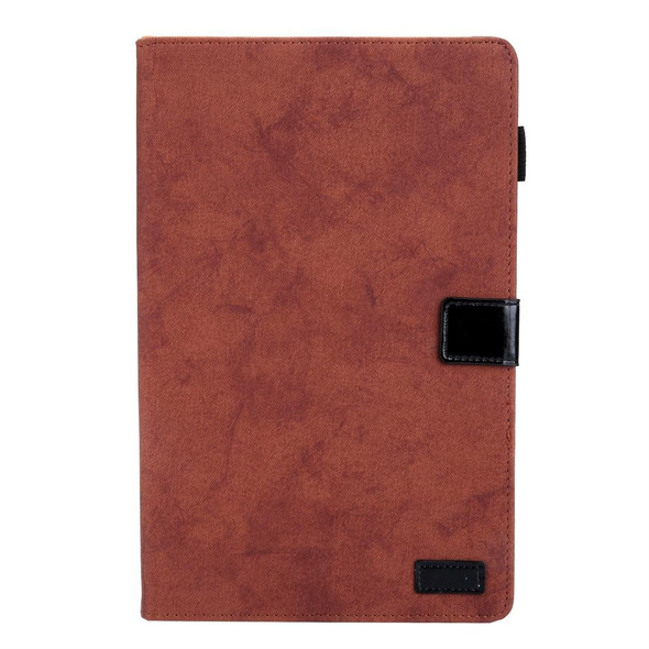 For Galaxy Tab A 10.5 / T590 Business Style Horizontal Flip Leatherette Case, with Holder & Card Slot & Photo Frame & Sleep / Wake-up Function(Brown)