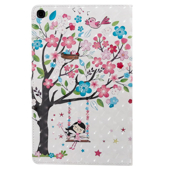For Galaxy Tab A 10.1 (2019) 3D Colored Drawing Horizontal Flip Leatherette Case with Holder & Card Slots & Wallet (Girl Under The Tree)