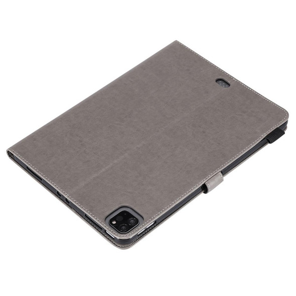 For iPad Pro 11 (2020) & (2018) Cat Bee Embossing Pattern Horizontal Flip Leatherette Tablet Case with Holder & Card Slots & Wallet & Pen Slot & Wake-up / Sleep Function(Grey)