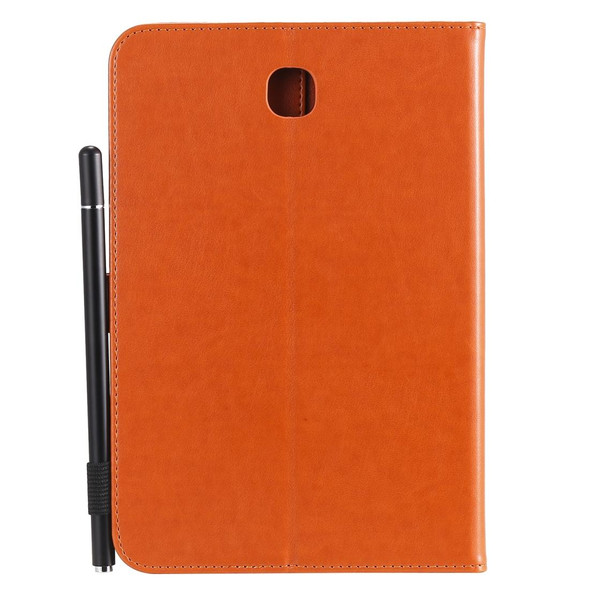 For Samsung Galaxy Tab A8.0 (2015) T350 Cat Bee Embossing Pattern Shockproof Table PC Protective Horizontal Flip Leatherette Case with Holder & Card Slots & Wallet & Pen Slot & Wake-up / Sleep Function(Orange)