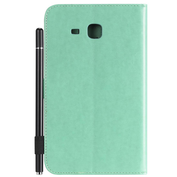 For Samsung Galaxy Tab A7.0 (2016) T280 Cat Bee Embossing Pattern Shockproof Table PC Protective Horizontal Flip Leatherette Case with Holder & Card Slots & Wallet & Pen Slot & Wake-up / Sleep Function(Green)