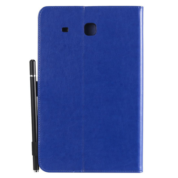For Samsung Galaxy Tab E9.6 T560 Cat Bee Embossing Pattern Shockproof Table PC Protective Horizontal Flip Leatherette Case with Holder & Card Slots & Wallet & Pen Slot(Blue)