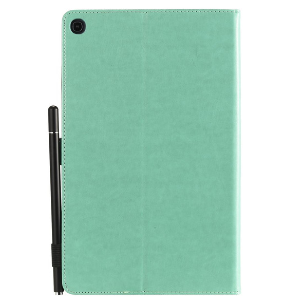 For Samsung Galaxy Tab A9.7 T550 Cat Bee Embossing Pattern Shockproof Table PC Protective Horizontal Flip Leatherette Case with Holder & Card Slots & Wallet & Pen Slot & Wake-up / Sleep Function(Green)
