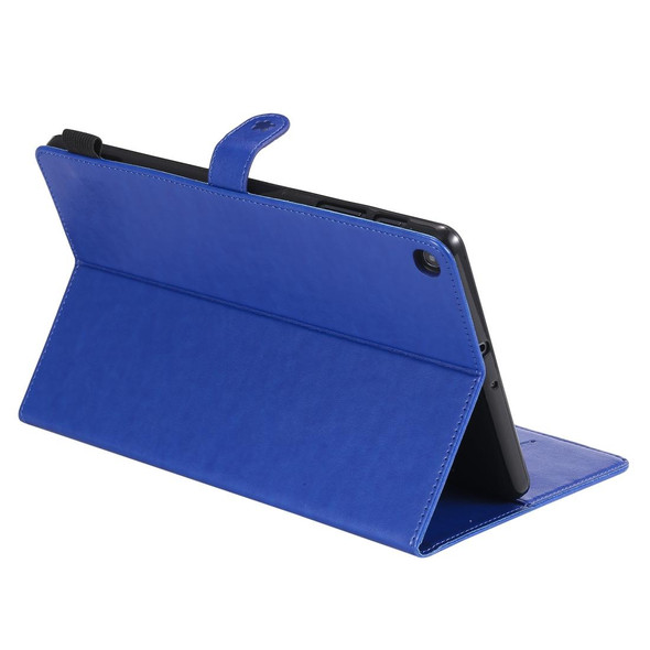 For Samsung Galaxy Tab A9.7 T550 Cat Bee Embossing Pattern Shockproof Table PC Protective Horizontal Flip Leatherette Case with Holder & Card Slots & Wallet & Pen Slot & Wake-up / Sleep Function(Blue)