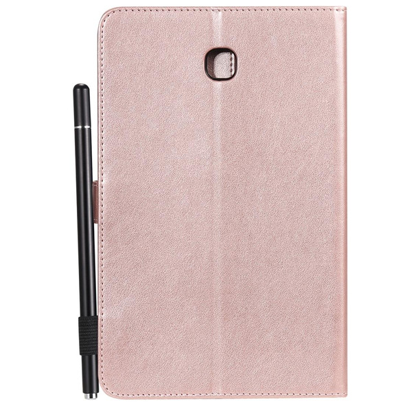 For Samsung Galaxy Tab A8.0 (2018) T387 Cat Bee Embossing Pattern Shockproof Table PC Protective Horizontal Flip Leatherette Case with Holder & Card Slots & Wallet & Pen Slot(Rose Gold)