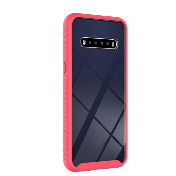 For LG V60 ThinQ Starry Sky Solid Color Series Shockproof PC + TPU Protective Case(Red)