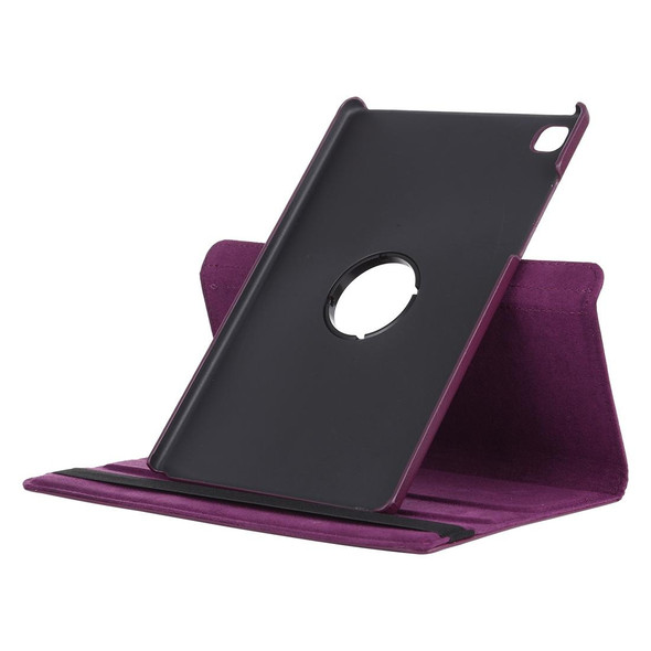 For Samsung Galaxy Tab A7 T500 Litchi Texture Horizontal Flip 360 Degrees Rotation Leatherette Case with Holder(Purple)