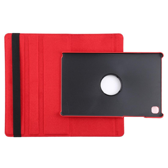 For Samsung Galaxy Tab A7 T500 Litchi Texture Horizontal Flip 360 Degrees Rotation Leatherette Case with Holder(Red)