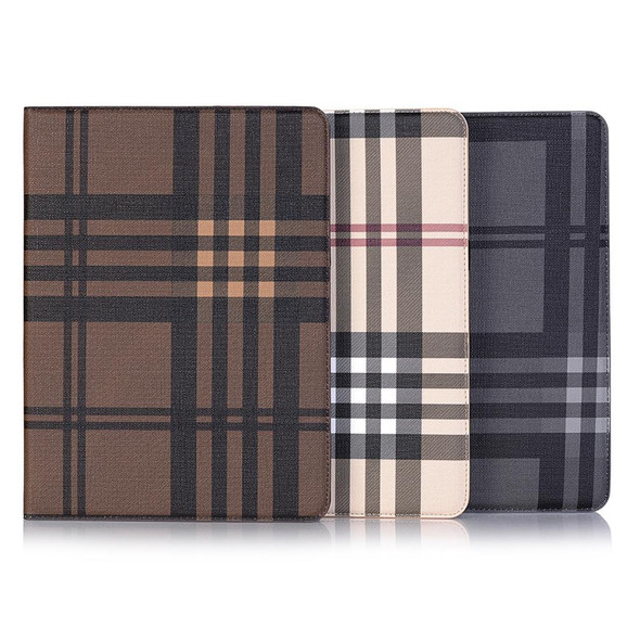 Plaid Texture Horizontal Flip PU Leather Case for iPad Pro 11 inch (2018), with Holder & Card Slots & Wallet(Coffee)